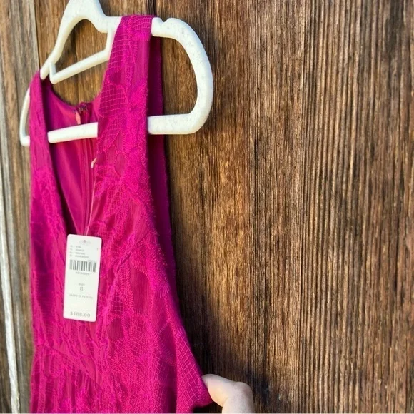 NWT Anthropologie Moulinette Soeurs Fuchsia Pink Lace Dress size 8 - Picture 3 of 15
